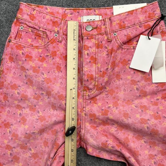 BDG Urban Outfitters Jeans Womens 29 Pink Rose High Rise Flare Floral Pants NWT - Picture 9 of 11